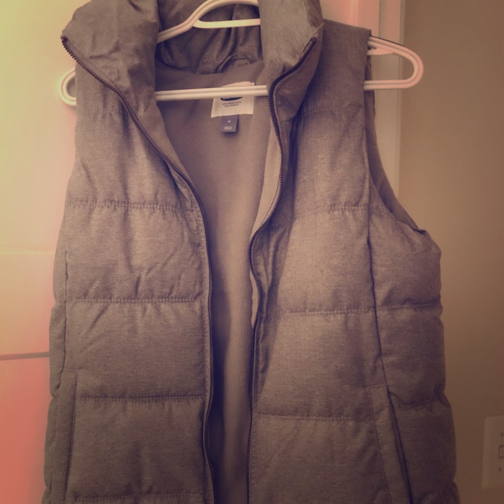 OLD NAVY plush puffer vest, zip up, fleece lined